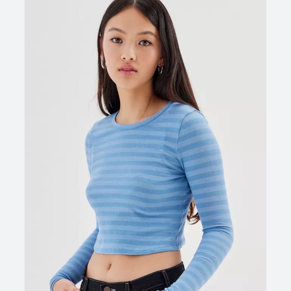 Urban Outfitters BDG Girlfriend Ribbed Cropped Long Sleeve Tee